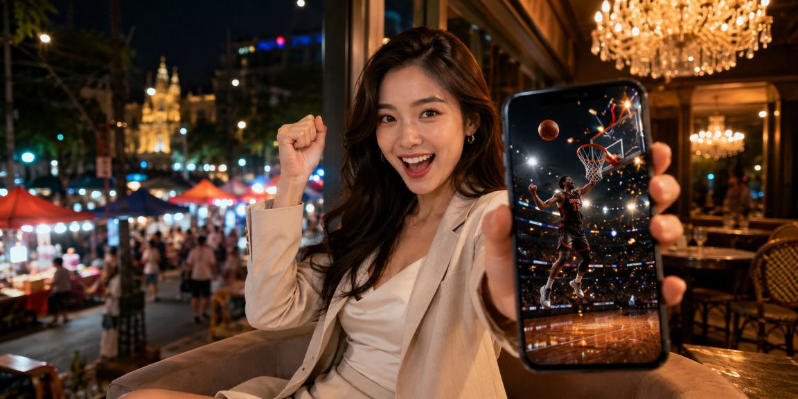 Người chơi Hà Nội theo dõi kết quả cược bóng rổ tại quán cà phê